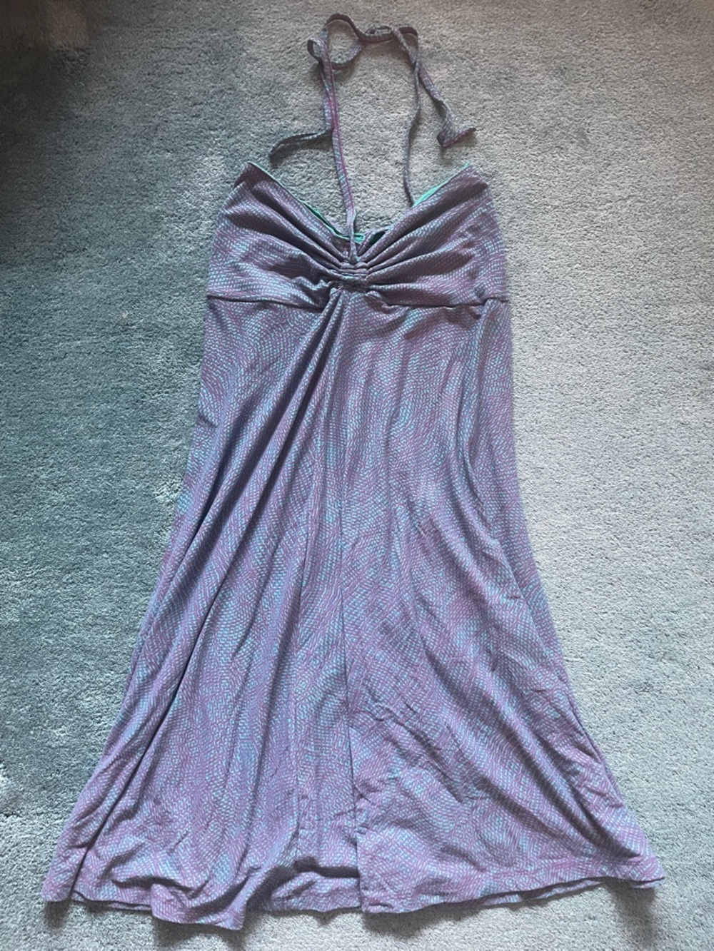 Purple Halter Midi Dress with halter or tie front